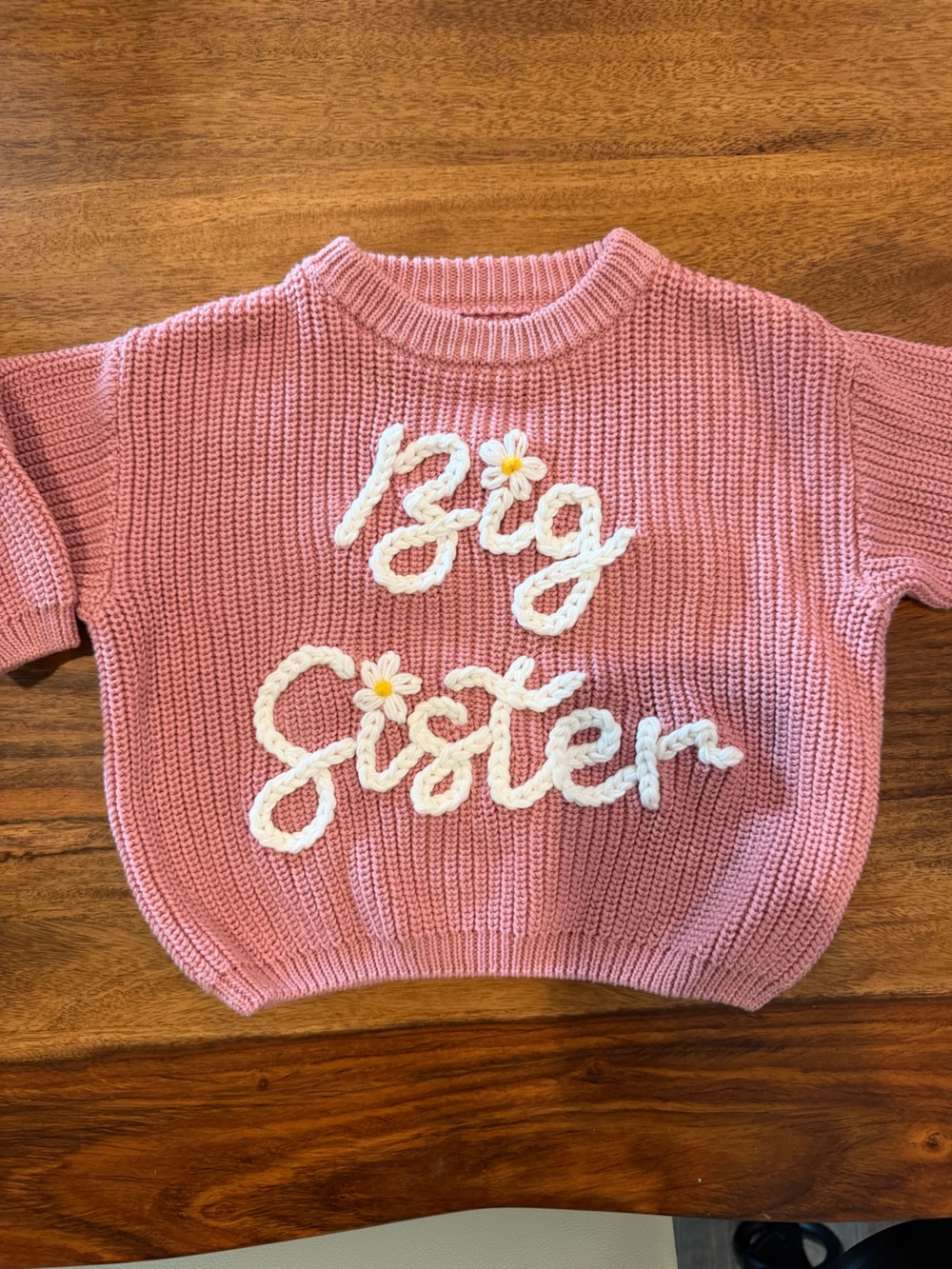 Embroidered big sister sweater